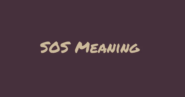 What Does SOS Mean In Text?