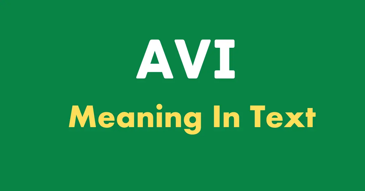 AVI Meaning