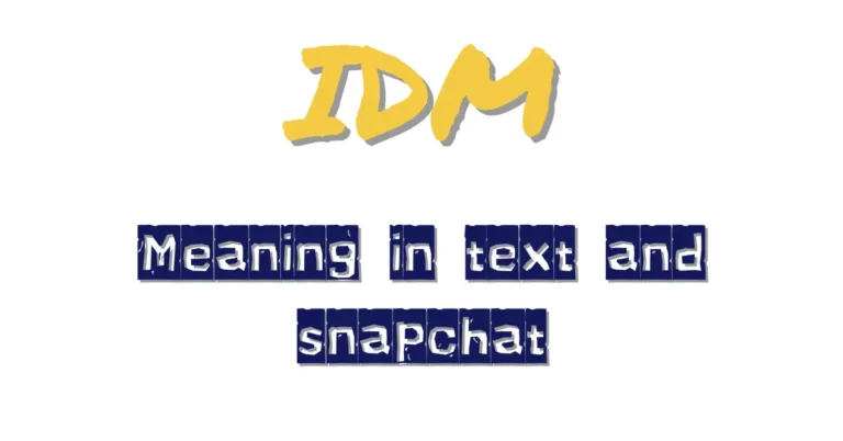 IDM Meaning on Snapchat and Text